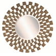 Silver Metal Round Wall Mirror Geometric Square Frame