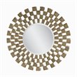 Silver Metal Round Wall Mirror Geometric Square Frame