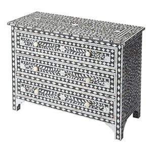 Butler Specialty Bone Inlay Accent Chest In Black Bone Inlay