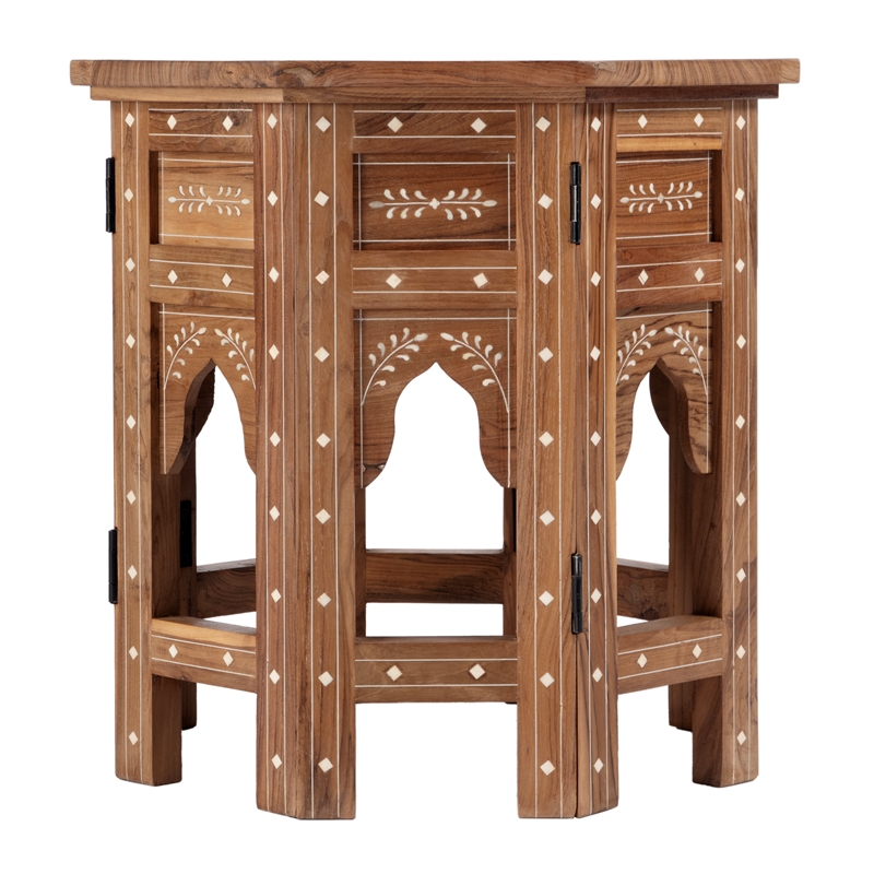 Butler Specialty Bone Inlay End Table In Wood And Bone Inlay