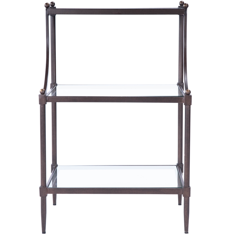 Butler Specialty Company Peninsula Metal and Glass End Table