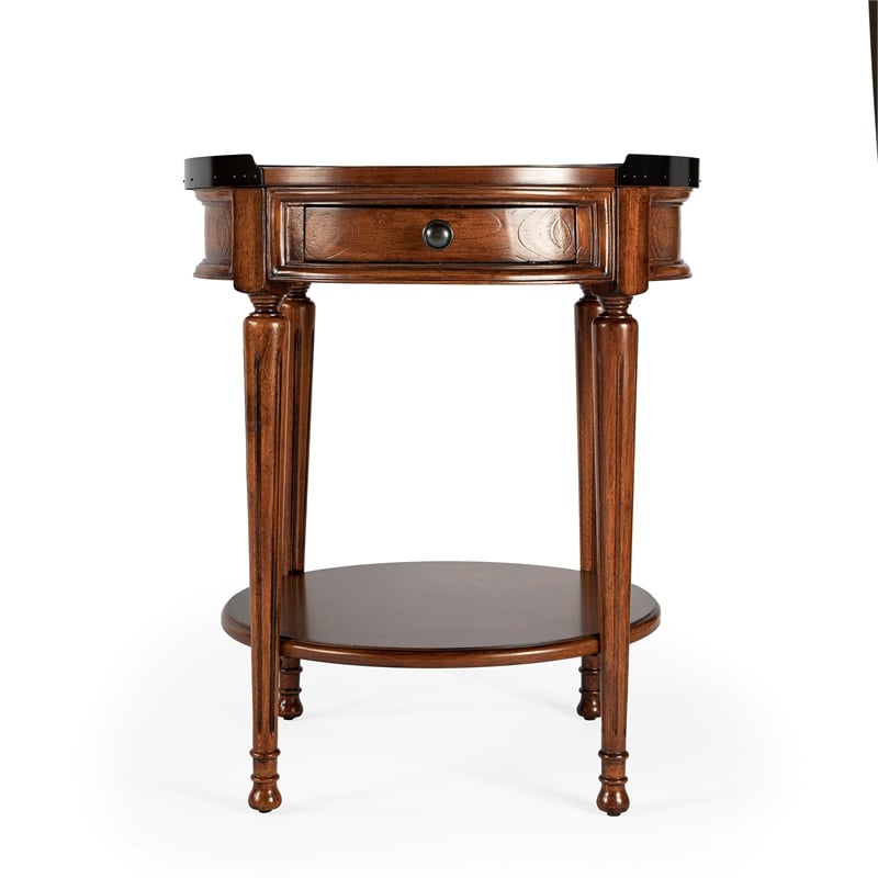 Butler Specialty Company End Table Nightstand Bedside Round in Wood - Brown