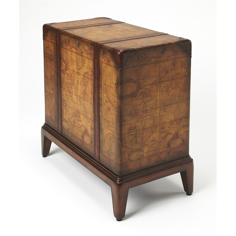 Butler Specialty Company Vasco Old World Map Side Table - Brown