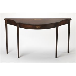 Butler Chester 54&quotW Demilune Wood Traditional Console Table - Cherry