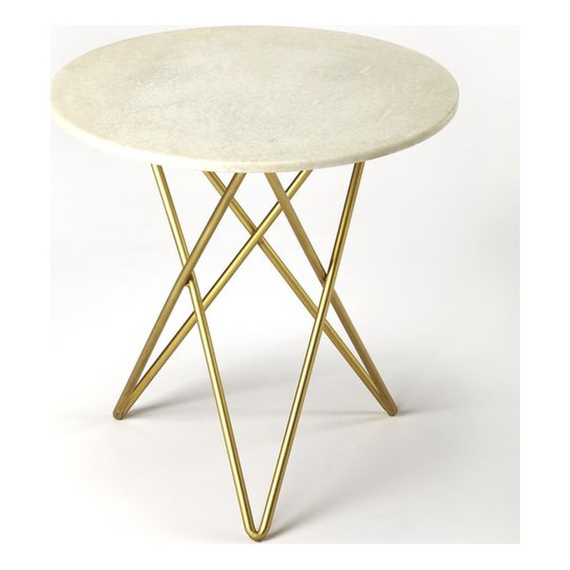 Butler Specialty Quantum White Marble Bunching Table