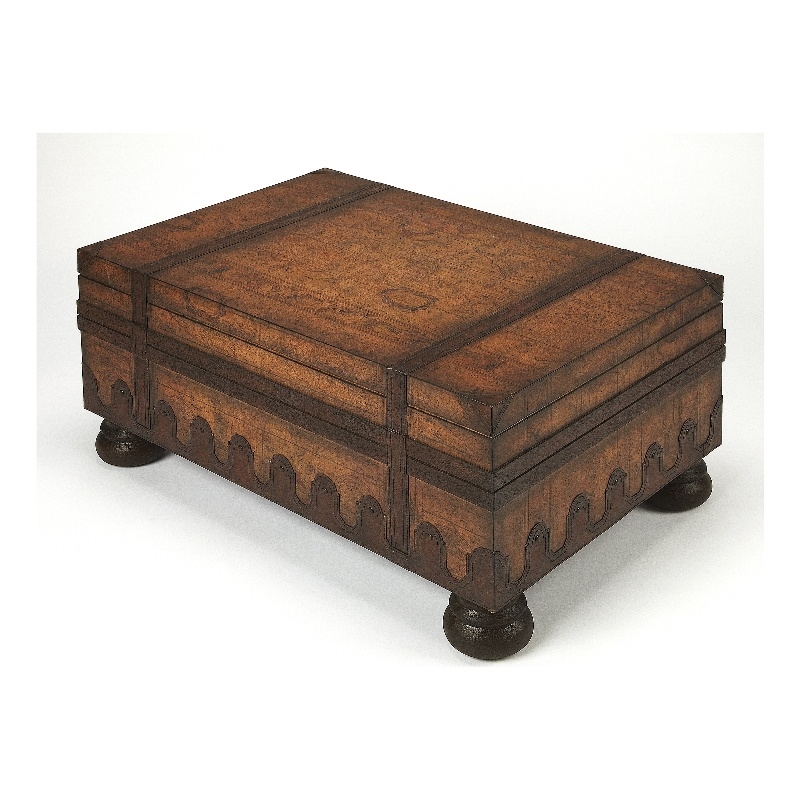 Butler Specialty Company Vasco Old World Map Wood Trunk Table