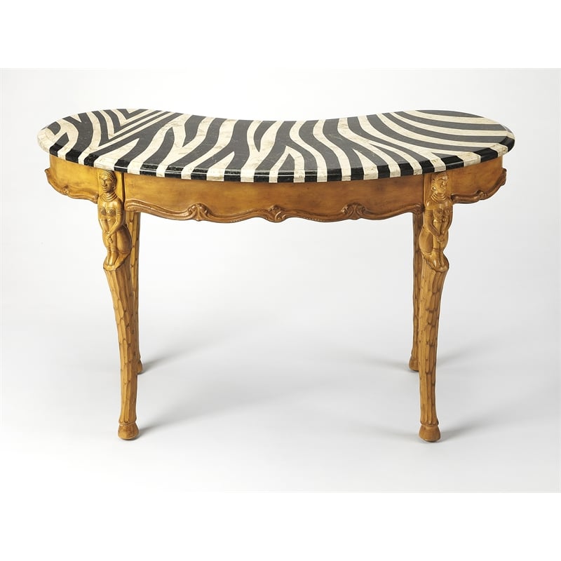 Butler Specialty Heritage Zebra Stripe Top Writing Desk In Light Wood