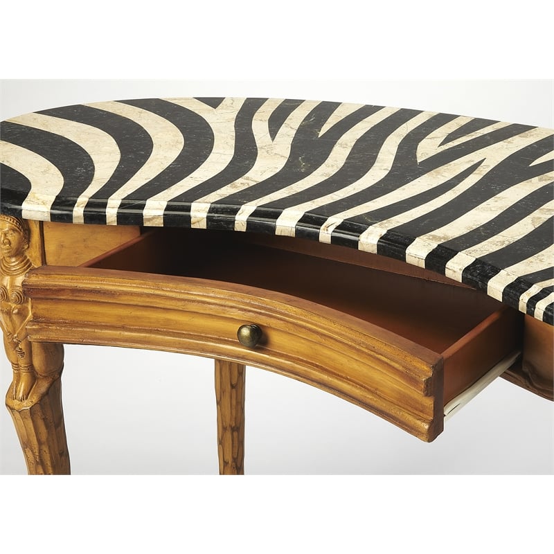 Butler Specialty Heritage Zebra Stripe Top Writing Desk In Light Wood