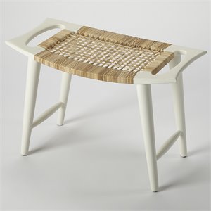 Butler Specialty Foot Stool In White And Natural