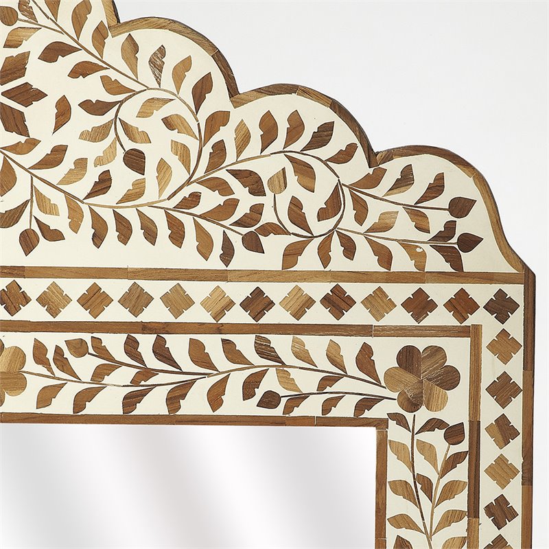 Butler Specialty Decorative Mirror In Brown And White Bone Inlay