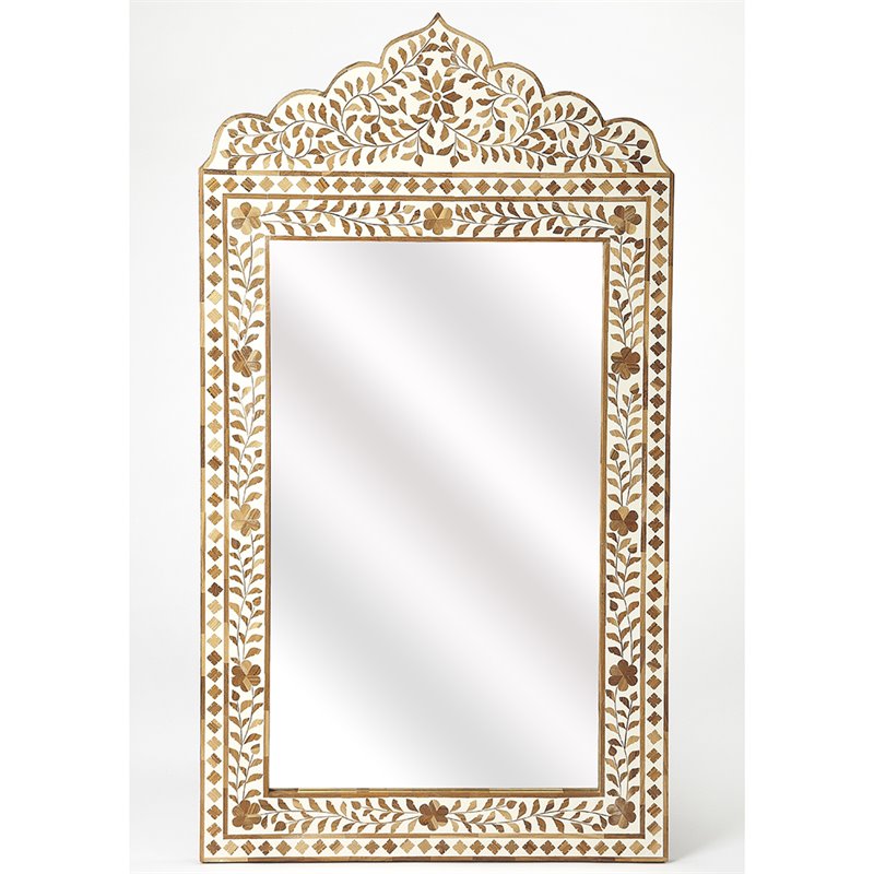 Butler Specialty Decorative Mirror In Brown And White Bone Inlay