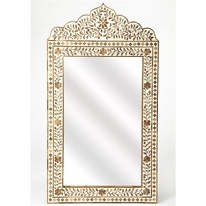 Butler Specialty Decorative Mirror In Brown And White Bone Inlay