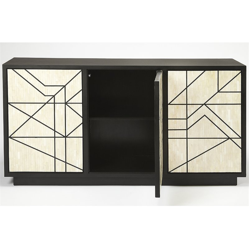 Butler Specialty Sideboard In Black And Cream Bone Inlay