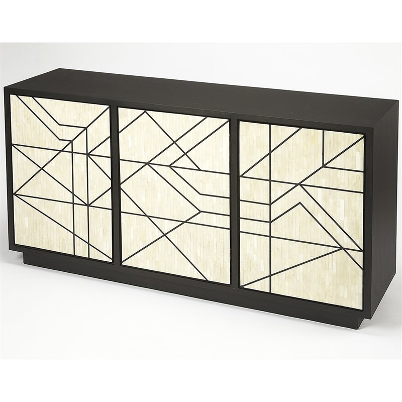Butler Specialty Sideboard In Black And Cream Bone Inlay