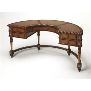 Butler Specialty Company Geneva Wood And Leather Demilune Executive Desk - Brown