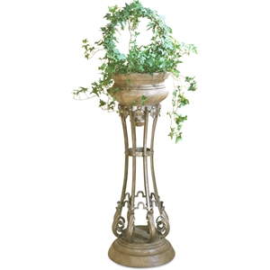 Butler Specialty Company Traditional Metal & Stone Tall Planter In Gold