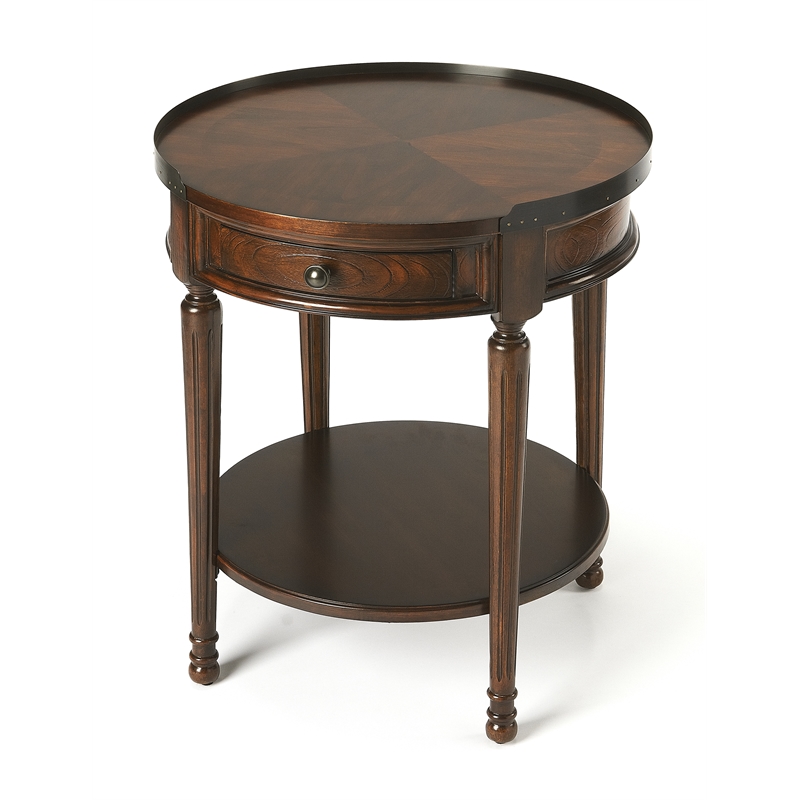 Butler Specialty Transitional Round Accent Table In Plantation Cherry