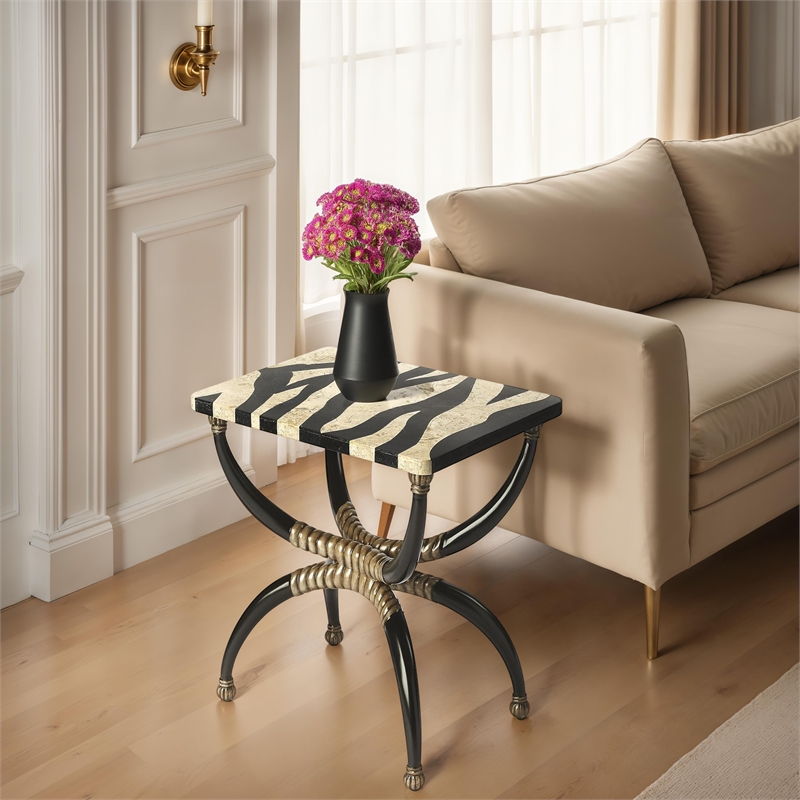 Butler Specialty Zebra Stripe Top Accent Table In Heritage