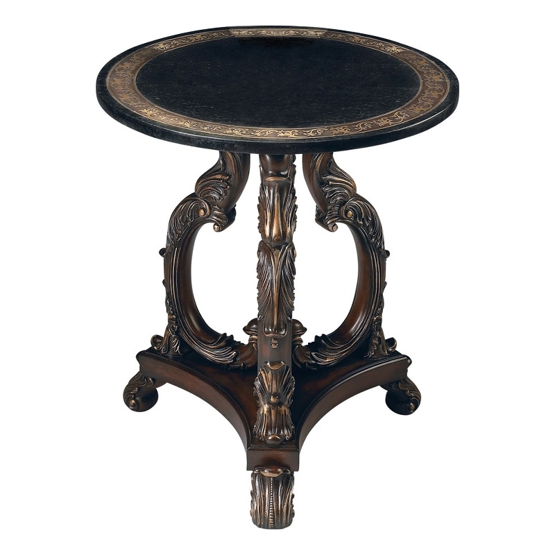 Butler Specialty Company Lafayette Round Stone Side Table - Black