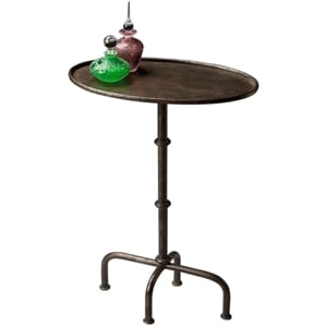 Butler Specialty Company End Table Coffee Accent Table Oval in Metal - Gray