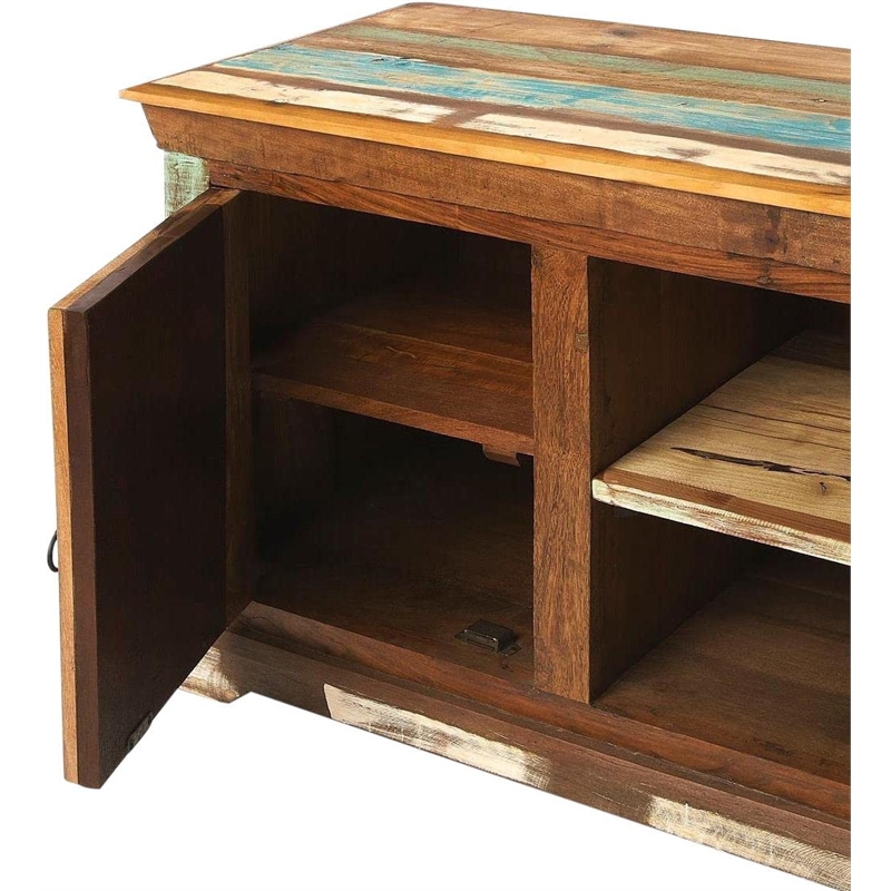 Butler Specialty Reverb Painted Rustic Entertainment Console In Brown