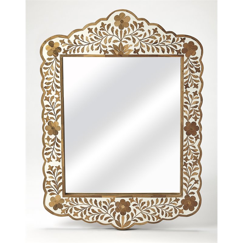 Butler Specialty Vivienne Wood And Bone Inlay Wall Mirror In Brown