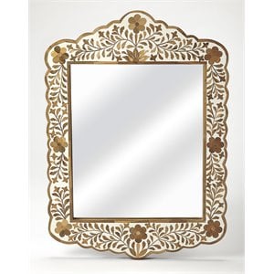 Butler Specialty Vivienne Wood And Bone Inlay Wall Mirror In Brown
