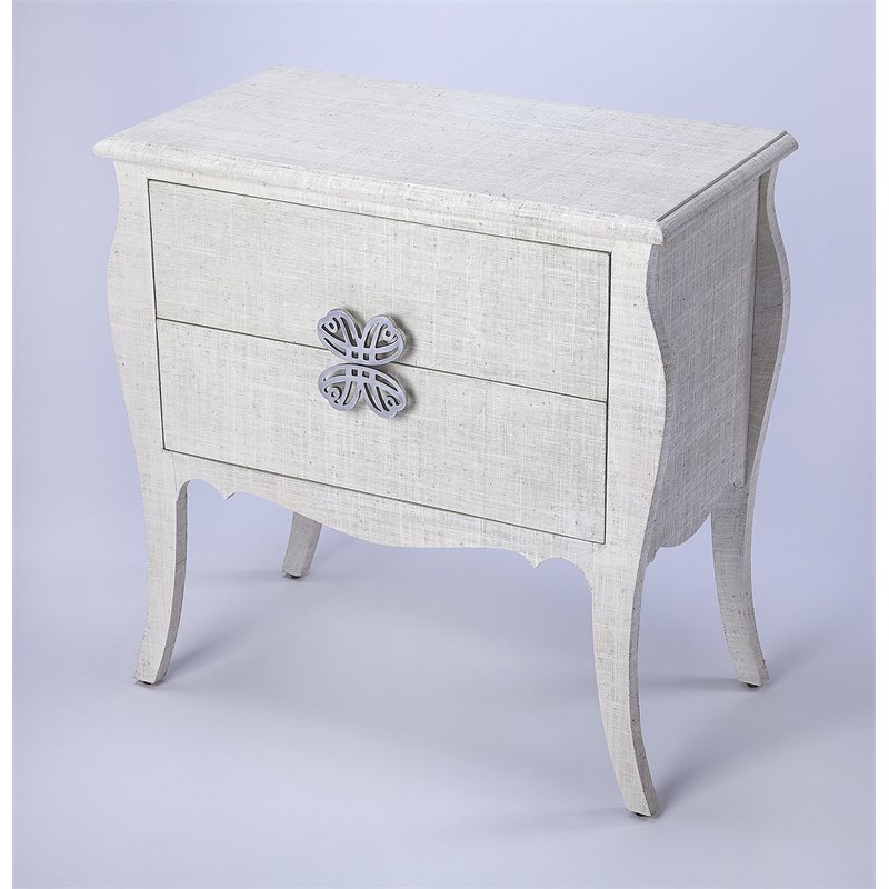 Butler Specialty Felicia Raffia Accent Chest In White