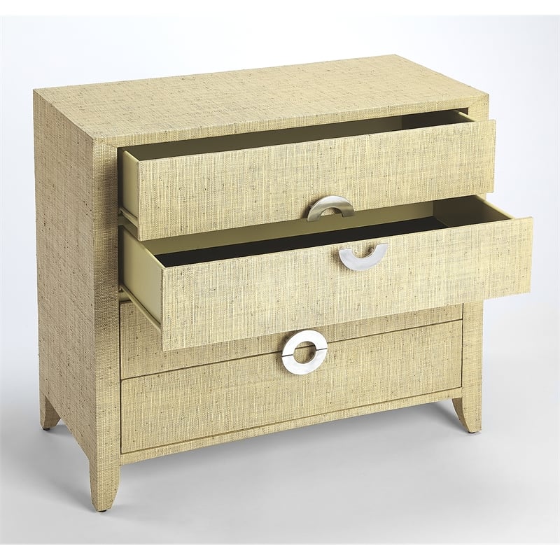 Butler Specialty Amelle Raffia 4 Drawer Accent Chest In Beige