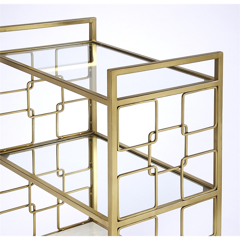 Butler Specialty Arcadia Polished Bar Cart In Gold