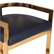 Butler Specialty Metal Bar Stool Chair in Gold With Semi-circle Seat & Footrest