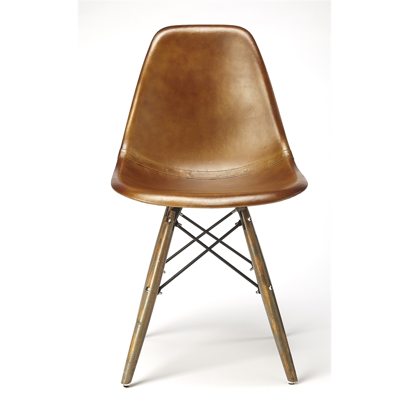 Butler Specialty Orson Leather Side Chair In Brown