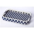 Butler Specialty Selena Rattan Bar Cart In Blue And White
