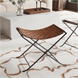 Butler Specialty Karma Woven Leather Stool In Brown