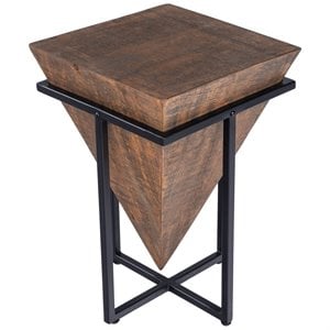 Butler Specialty Gulnaria 12&quotW Wood and Metal Modern Accent Side Table - Brown