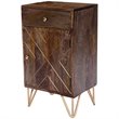 Butler Specialty Alda Wood And Brass Metal Inlay Chairside Chest In Brown