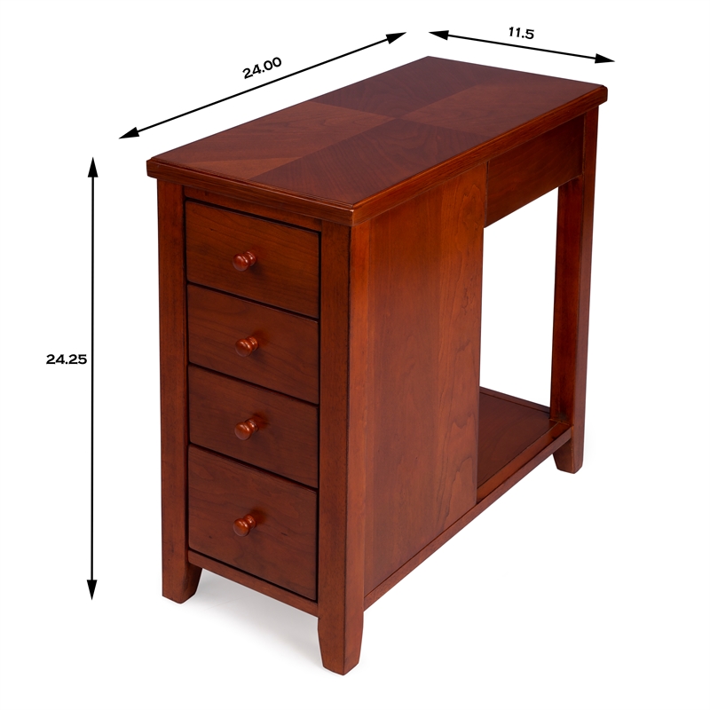 Butler Specialty Kelton Olive Ash Burl 4-Drawer Chairside Chest In Brown