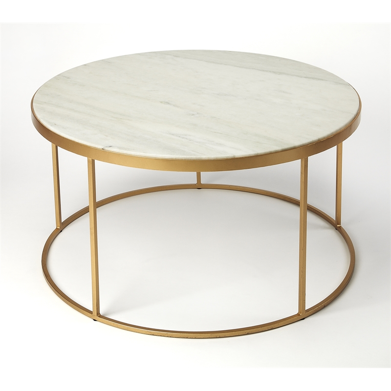 Butler Specialty Triton Marble Coffee Table In White