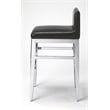 Butler Specialty Kelsey Stainless Steel Faux Leather Counter Stool In Silver