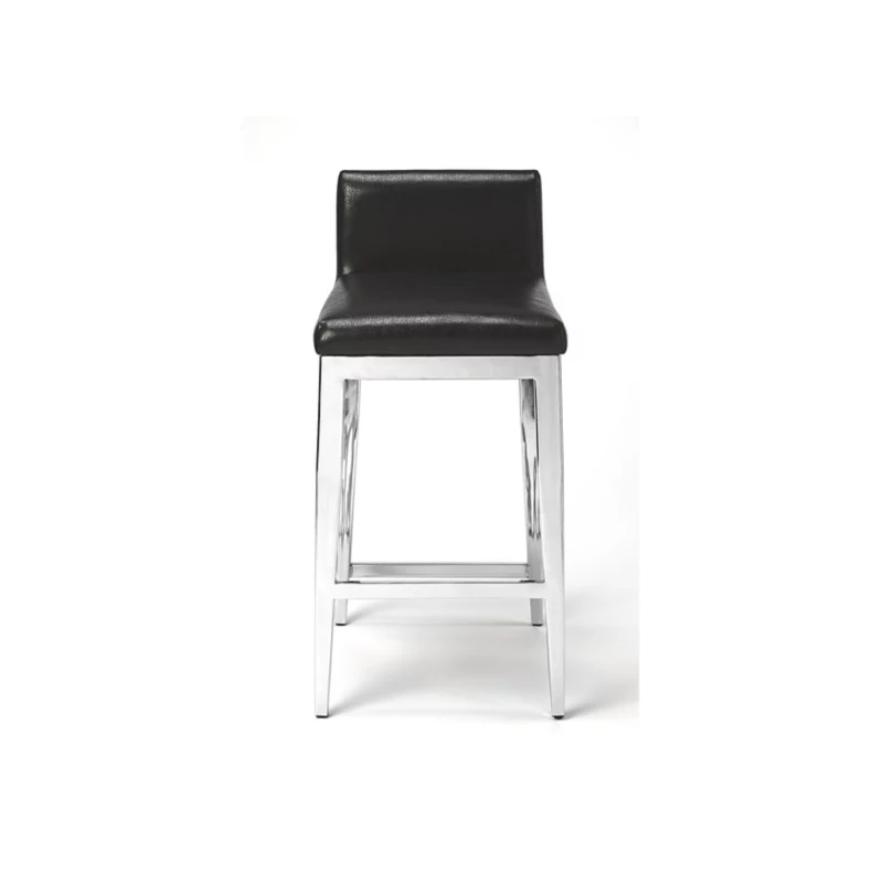 Butler Specialty Kelsey Stainless Steel Faux Leather Counter Stool In Silver