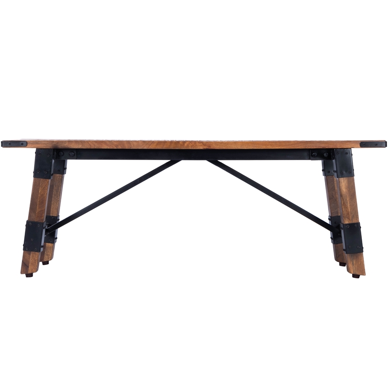 Butler Specialty Masterson Industrial  Wood & Metal Bench in Beige