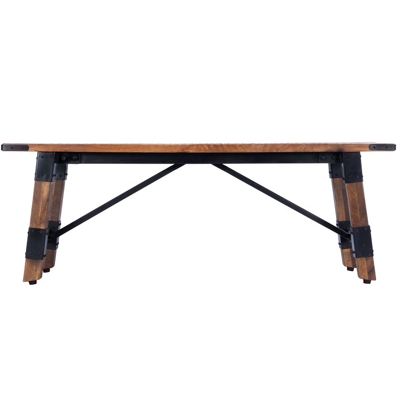 Butler Specialty Masterson Industrial  Wood & Metal Bench in Beige
