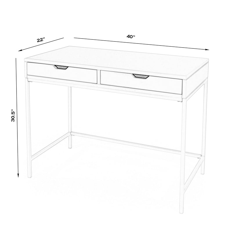 Butler Specialty Belka Desk With Drawers In White