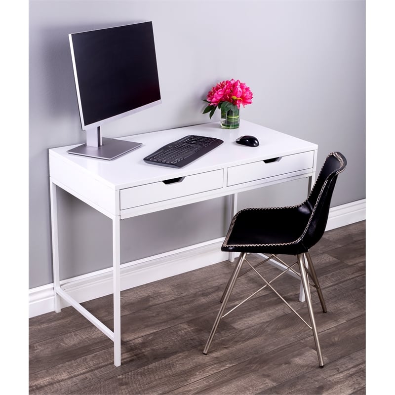 Butler Specialty Belka Desk With Drawers In White