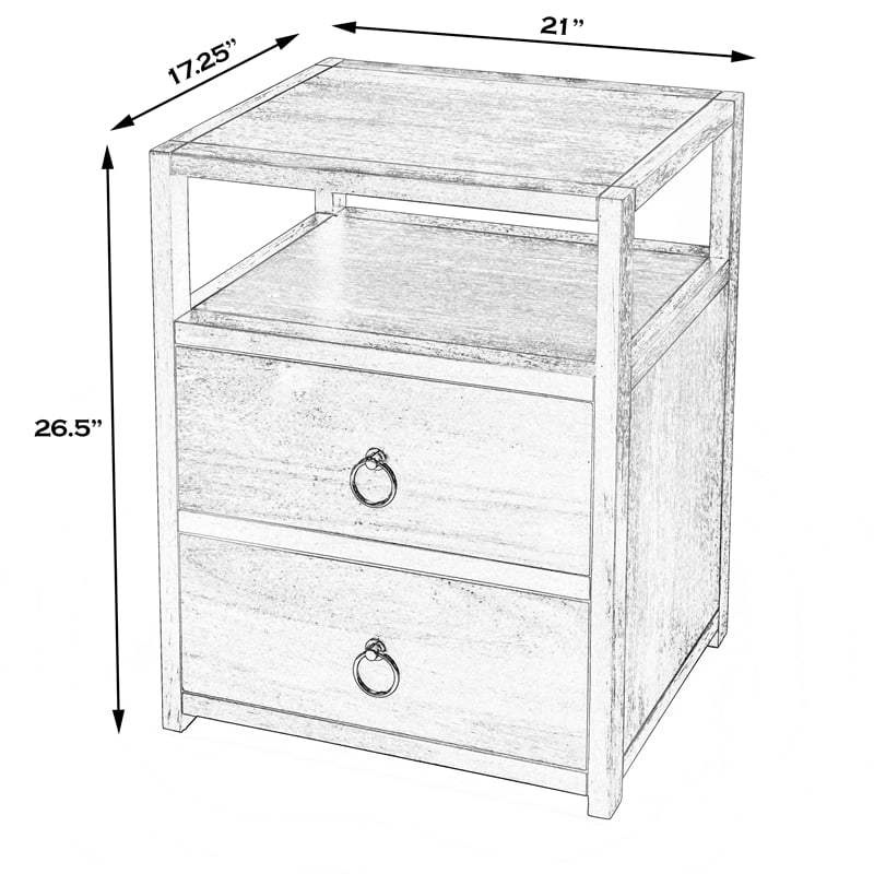 Butler Specialty Company Lark 2-Drawer Wood Nightstand - Natural
