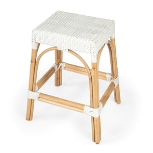 Butler Specialty Company Robias Rattan 24.5&quot Counter Stool - Glossy White