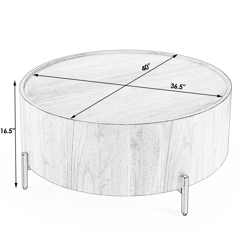 Butler Tori Brown Wood Round Coffee Table