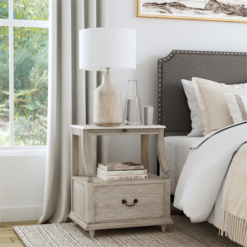 Butler Specialty Danielle Marble Nightstand In Gray