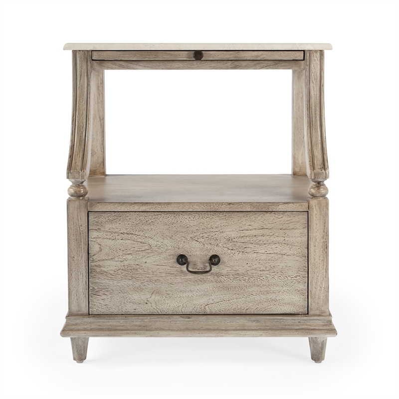 Butler Specialty Danielle Marble Nightstand In Gray