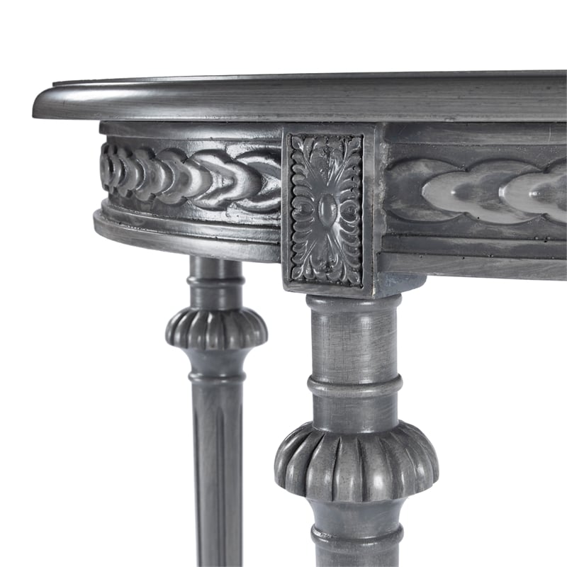 Butler Hellinger Round Gray Wood Lamp Table